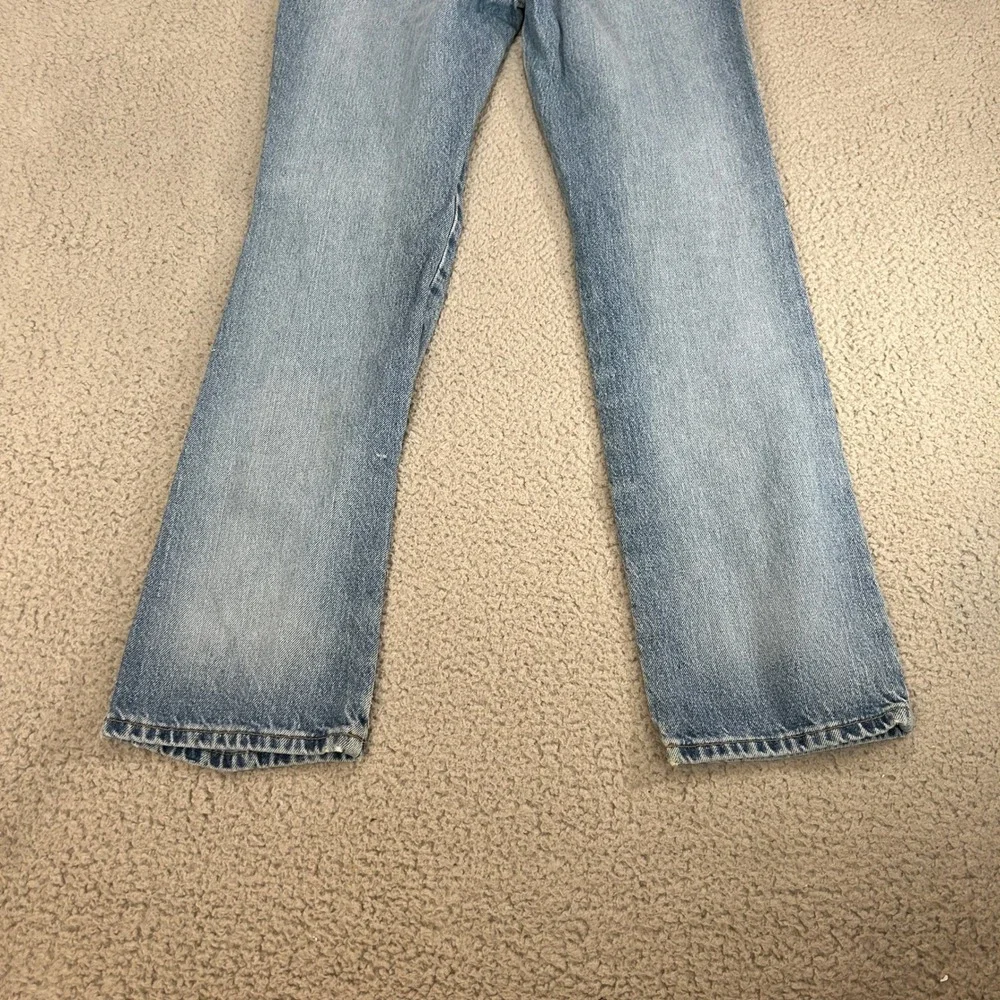 Vintage Express Jeans Womens 3/4 R Light Wash‎ High Rise Straight Leg Blue Denim